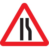 Road Narrows Right Side