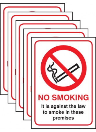 5 x No Smoking - (England and Northern Ireland)