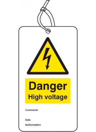 Danger - High Voltage - Double Sided Safety Tag