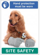 Hand Protection must be Worn - Dog - Poster