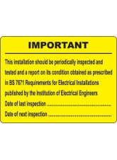 Periodic Electrical Inspection - Labels