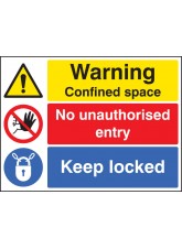 Warning - Confined Space - No Entry - Keep Locked