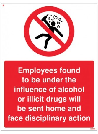 Employees Found to be Under the Influence of Alcohol or Drugs will be Sent Home
